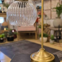 מנורת גולי זכוכית כדור פסים שקוף