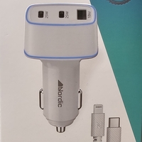 מטען לרכב מאושר אפל 3 יציאות 43W+כבל