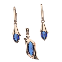 Gold earrings set with Blue Topaz stones Model EAG32