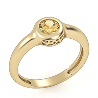 14K gold citrine studded ring  model GSR11