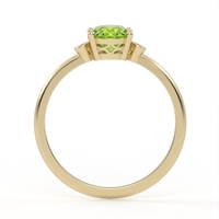 14K gold ring set with peridot and natural diamonds Model GSR3