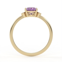 14K gold ring set with amethyst and natural diamonds Model GSR2