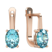 Earrings made of 14k gold set with Blue Topaz Suisse stones Model EAG4