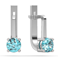 Earrings made of 14 karat gold set with Blue Topaz Suisse  stones model EAG37
