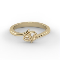 Heart ring set with diamonds model DR1