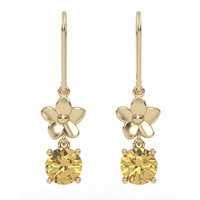 Earrings made of gold inlaid with citrine stones model EAG12