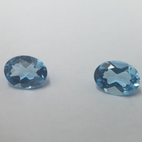 Earrings made of gold inlaid with citrine stones and Swiss blue topaz model EAG14