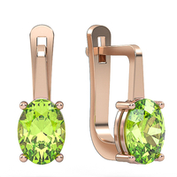 Earrings made of 14k gold set with peridot stones Model EAG5