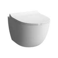 אסלה תלויה - דגם סנטו פיור פלאש (VITRA) לבן מבריק + מושב דק