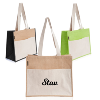 תיק יוטה עם כיס כותנה