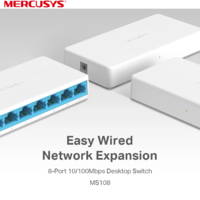 מתג MERCUSYS MS108 8-Port 10/100Mbps Desktop Switch