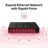 מתג MERCUSYS MS108G 8-Port 10/100/1,000 Mbps Desktop Switch