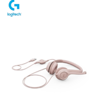 אוזניות עם מיקרופון וחיבור USB Logitech H390 – צבע ורוד