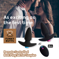 סט פלאג אנאלי זוגי רוטט עם שלט-FunkyButts מבית Feelztoys