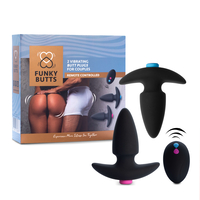 סט פלאג אנאלי זוגי רוטט עם שלט-FunkyButts מבית Feelztoys