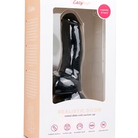 דילדו מציאותי קטן בצבע שחור עם כוס יניקה Easytoys Dildo Collection