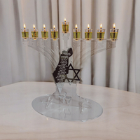 חנוכיית מזמור לתודה- כסף ושקוף