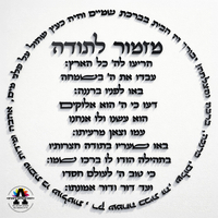 מזמור לתודה וברכת הבית - אותיות לקיר