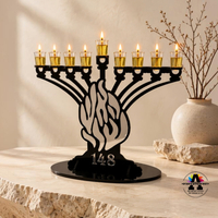 חנוכיית האש שלי - כסף ושחור