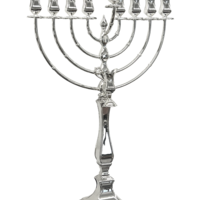 חנוכיה גולן נר מרובע עם צלחות וכד