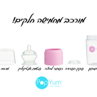 מארז 3 יח' בקבוקי popyum לתינוק ורוד 150 מיל' אנטיקוליק ללא BPA