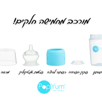 מארז 2 יח' בקבוקי popyum לתינוק כחול 150 מיל' אנטיקוליק ללא BPA