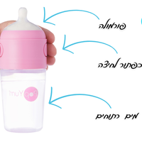 מארז 3 יח' בקבוקי popyum לתינוק ורוד 150 מיל' אנטיקוליק ללא BPA
