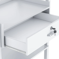 עגלת קוסמטיקה 3 מדפי עץ ומגירת אחסון - Cosmetics cart