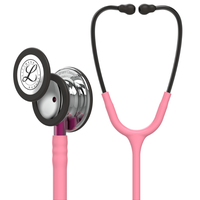 3M™ Littmann® Classic III™ Monitoring Stethoscope, Mirror Chestpiece, Pearl Pink Tube, Pink Stem and Smoke Headset 5962
