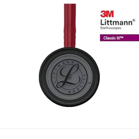 3M™ Littmann® Classic III™ Monitoring Stethoscope, Black-Finish Chestpiece, Burgundy Tube 5868