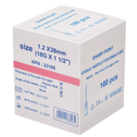 מחט סטרילית 100 יחידות בחבילה- 18G