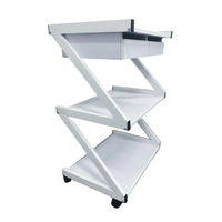 עגלת קוסמטיקה 3 מדפי עץ ושתי מגירות אחסון - Cosmetics cart