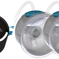 משאבת חלב מקצועית עם זוג ערכות לבישות - CliniCare Dual + תפס לחגורה