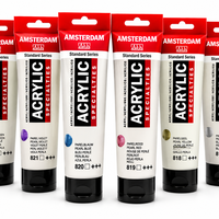 סט 6 צבעי אקריליק גווני פנינתיים  Amsterdam Standard Series –  Pearl
