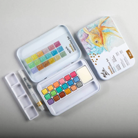 סט צבעי מים מטאליים מארז 21 חלקים Mont Marte Metallic Watercolour Premium