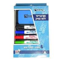 סט טושים צבעוניים ללוח מחיק עם מחק ומעמד – 8 יחידות Viner Line