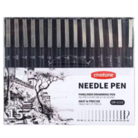 סט 15 עטי פיגמנט שחורים לציור מדויק – Chotune Needle Pen