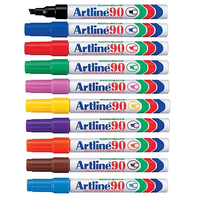 סט טושים פרמננט Artline 90 - מארז 10 צבעים ראש כתום (High Performance)