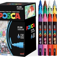 סט 15 טושים אקריליק פוסקה UNI POSCA PC-5M