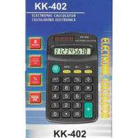 מחשבון כיס שחור עם 8 ספרות ותצוגה סולארית, דגם KK-402