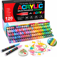 סט טושי אקריליק מקצועיים 120 צבעים – Acrylic Brush Markers Premium Set