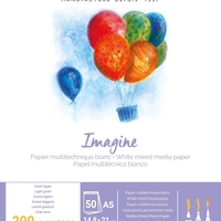 בלוק נייר קנסון למולטימדיה 50 דפים 200 גרם-Imagine A5
