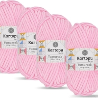 חוט קטיפה לסריגה Kartopu Yumurcak – צבע ורוד