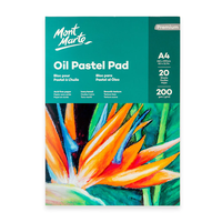 בלוק נייר לפסטל שמן 20 דפים 200 גרם Mont Marte Oil Pastel Pad Premium – A4
