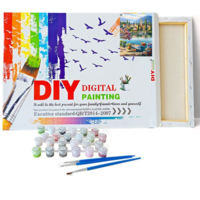 ערכת ציור לפי מספרים DIY - נוף ים פסטורלי | Digital Painting