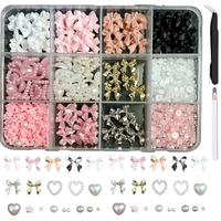 קיט קישוט וצורות – 12 תאים עם אבני פנינים ואלמנטים לעיצוב