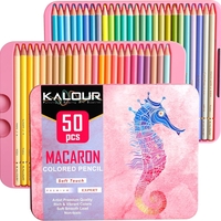 סט עפרונות צבעוניים בגווני פסטל 50 צבעים Kalour Macaron