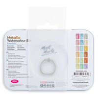 סט צבעי מים מטאליים מארז 21 חלקים Mont Marte Metallic Watercolour Premium