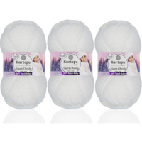 חוט צמר עבה לסריגה Kartopu Super Chunky – צבע לבן