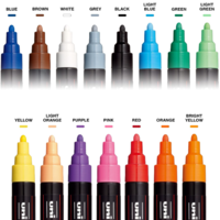 סט 15 טושים אקריליק פוסקה UNI POSCA PC-3M